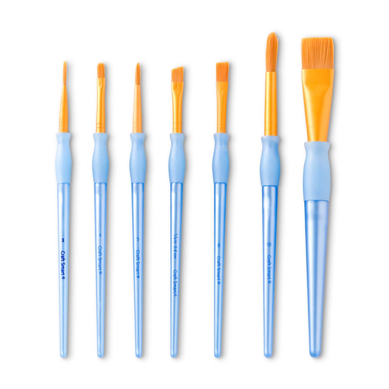 9 Pack: Golden Taklon Flat Variety Brush Set by Craft Smart®